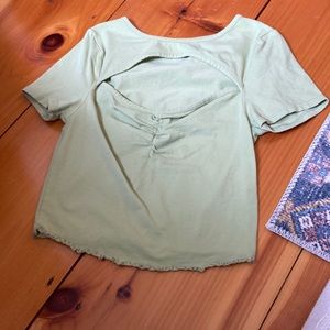 Green cut out top